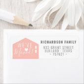 Modernes Rosa Wir haben das neue Zuhause-Adresseti (Insitu)