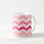 Modernes rosa Zickzack Muster Kaffeetasse (VorderseiteRechts)