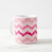 Modernes rosa Zickzack Muster Kaffeetasse (Vorderseite Links)