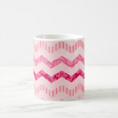 Modernes rosa Zickzack Muster Kaffeetasse (Mittel)