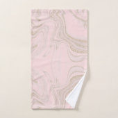 Modernes, rosafarbenes, abstraktes Marmormuster Badhandtuch Set (Handtuch)
