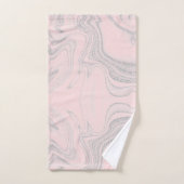 Modernes, rosafarbenes, abstraktes Marmormuster Badhandtuch Set (Handtuch)