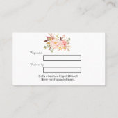 Modernes, rosafarbenes Aquarellbild Empfehlungskarte (Rückseite)