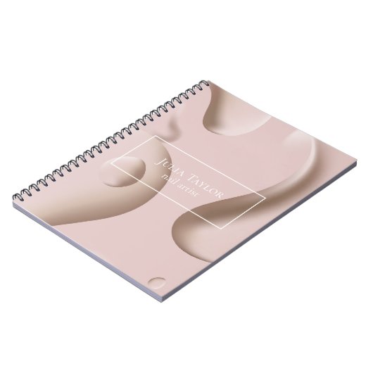 Modernes, rosafarbenes Berufliches Nagelkünstlerge Notizblock (Linke Seite)