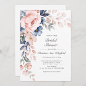 Modernes rosafarbenes blaues Brautparty Einladung (Vorne/Hinten)