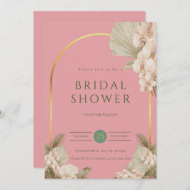 Modernes, rosafarbenes Brautparty Einladung