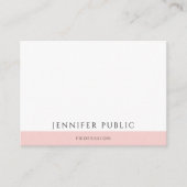 Modernes, rosafarbenes Design Elegant Visitenkarte (Vorderseite)