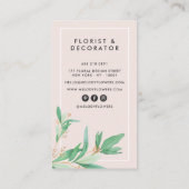 Modernes, rosafarbenes, elegantes grünes, minimale visitenkarte (Rückseite)