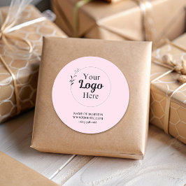 Modernes, rosafarbenes Firmenlogo Runder Aufkleber