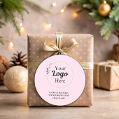 Modernes, rosafarbenes Firmenlogo Runder Aufkleber