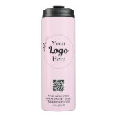 Modernes, rosafarbenes Firmenlogo Thermosbecher (Vorderseite)