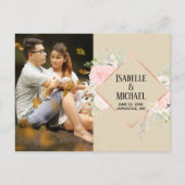 Modernes rosafarbenes Foto Save the Date Postkarte (Vorderseite)