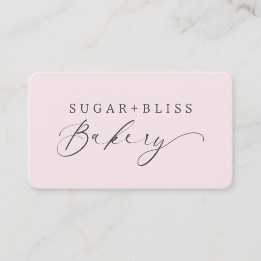 Modernes, rosafarbenes, handgeschriebenes Skriptge Visitenkarte (Vorderseite)