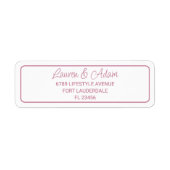 Modernes, rosafarbenes Hochzeitsrücksendesiegel (Vorne)