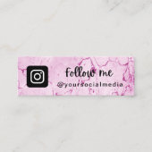 Modernes, rosafarbenes Marmorgrab: QR-Code Mini Visitenkarte (Vorderseite)