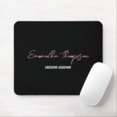 Modernes, rosafarbenes Minimalistisches Script Mousepad (Mit Mouse)
