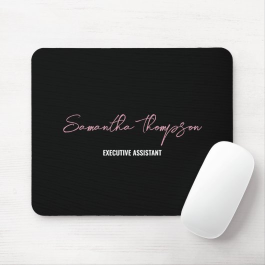 Modernes, rosafarbenes Minimalistisches Script Mousepad (Mit Mouse)