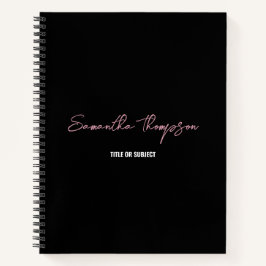 Modernes, rosafarbenes Minimalistisches Script Notizblock