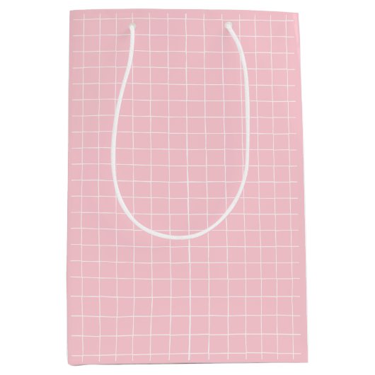 Modernes rosafarbenes Muster Mittlere Geschenktüte (Vorderseite)