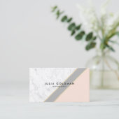 Modernes, rosafarbenes Rosa, goldfarbenes Gold Visitenkarte (Stehend Vorderseite)