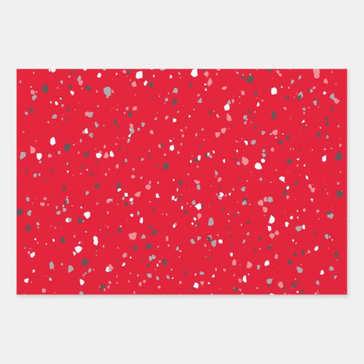 Modernes rosafarbenes Terrazzo-Muster Geschenkpapier Set (Vorderseite 2)