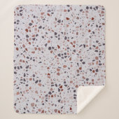 Modernes, rosafarbenes Terrazzo-Muster Sherpadecke (Vorderseite)