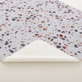 Modernes, rosafarbenes Terrazzo-Muster Sherpadecke (3/4)