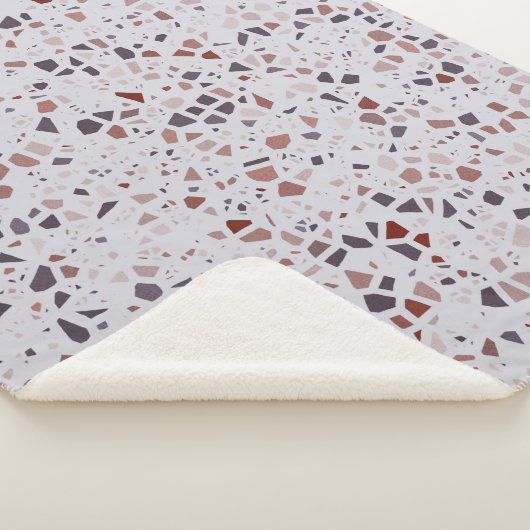 Modernes, rosafarbenes Terrazzo-Muster Sherpadecke (3/4)