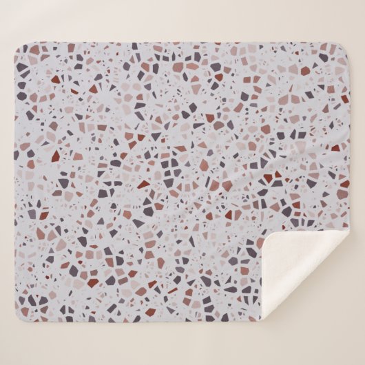Modernes, rosafarbenes Terrazzo-Muster Sherpadecke (Vorderseite (Horizontal))