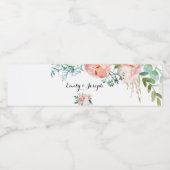 Modernes, rosafarbenes Tropenwasser-Flaschenetiket Wasserflaschenetikett (Einzelnes Label)