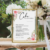 Modernes Rose Carnation Menu Cake Hochzeitstorte Z Poster
