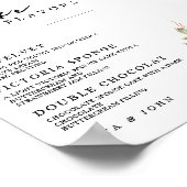 Modernes Rose Carnation Menu Cake Hochzeitstorte Z Poster (Ecke)