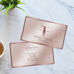 Modernes Rose Gold Anwaltsbüro Visitenkarte