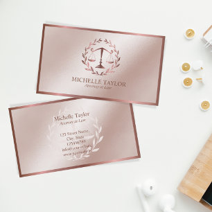 Modernes Rose Gold Anwaltsbüro Visitenkarte