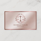 Modernes Rose Gold Anwaltsbüro Visitenkarte (Vorderseite)