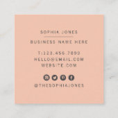 Modernes Rose Gold Bakery Business Vielen Dank Quadratische Visitenkarte (Rückseite)