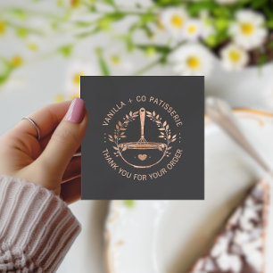 Modernes Rose Gold Bakery Business Vielen Dank Quadratische Visitenkarte