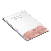 Modernes Rose Gold Brushstroke Notebook Notizblock (Rechte Seite)