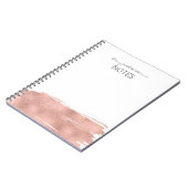 Modernes Rose Gold Brushstroke Notebook Notizblock (Linke Seite)