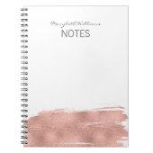 Modernes Rose Gold Brushstroke Notebook Notizblock (Vorderseite)