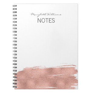 Modernes Rose Gold Brushstroke Notebook Notizblock