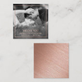 Modernes Rose Gold Foil Foto Vielen Dank Begleitkarte (Vorne/Hinten)