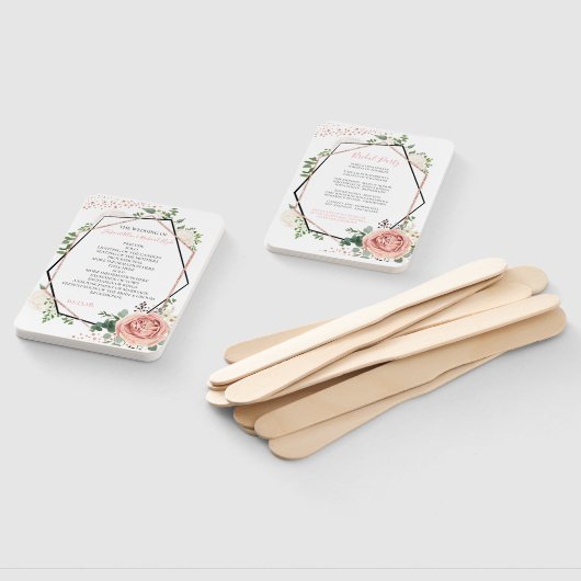 Modernes Rose Gold Geometric Wedding Programm Fächer (Non-assembled)