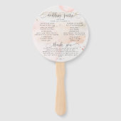 Modernes Rose Gold Glitzer Hochzeitsprogramm Handf Fächer (Rückseite)