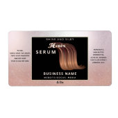 Modernes Rose Gold Glitzer Ober Haarserumlabel (Vorne)