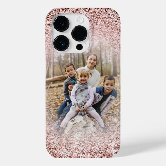 Modernes Rose Gold Glitzer Sparkone Foto Case-Mate iPhone Hülle (Rückseite)