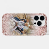 Modernes Rose Gold Glitzer Sparkone Foto Case-Mate iPhone Hülle (Rückseite (Horizontal))