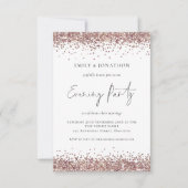 Modernes Rose Gold Glitzer Wedding Abend Party Einladung (Vorderseite)