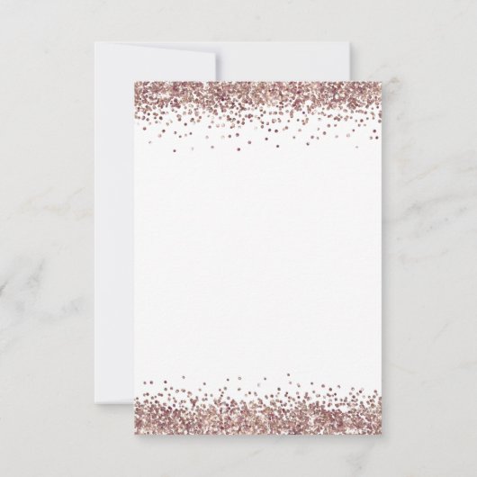 Modernes Rose Gold Glitzer Wedding Abend Party Einladung (Rückseite)