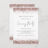 Modernes Rose Gold Glitzer Wedding Abend Party Einladung (Vorne/Hinten)